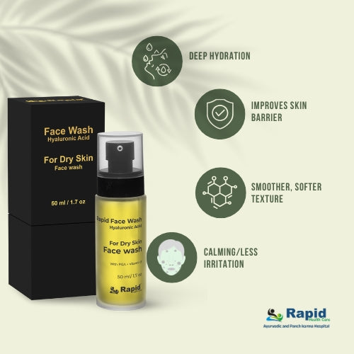 Rapid Hyaluronic Acid - DRY SKIN FACE WASH (with PGA + Vitamin E) 50ML