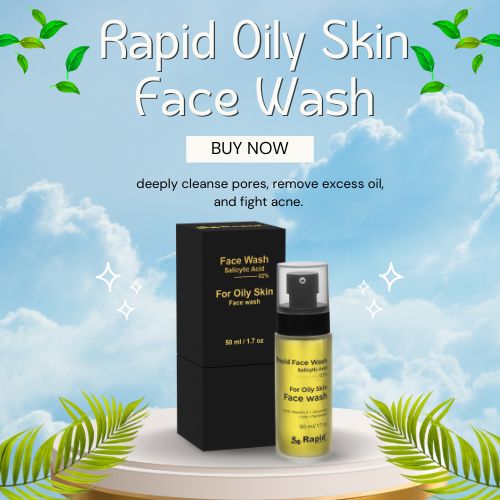 Rapid Salicylic Acid Oily Skin Face Wash (With Vitamin C + Ceramide + HA + Panthenol) 50ML