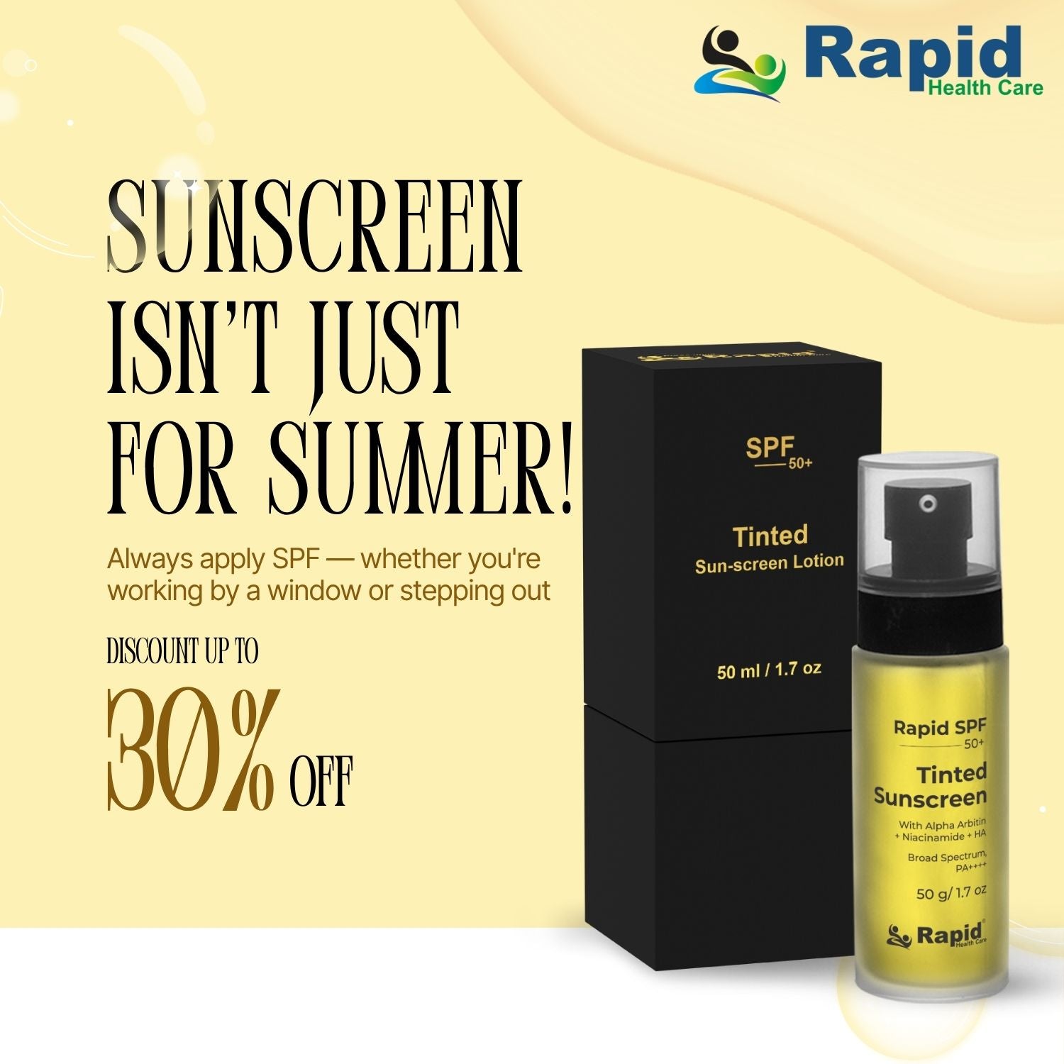 Rapid SPF 50+ Tinted Sunscreen Lotion 50G