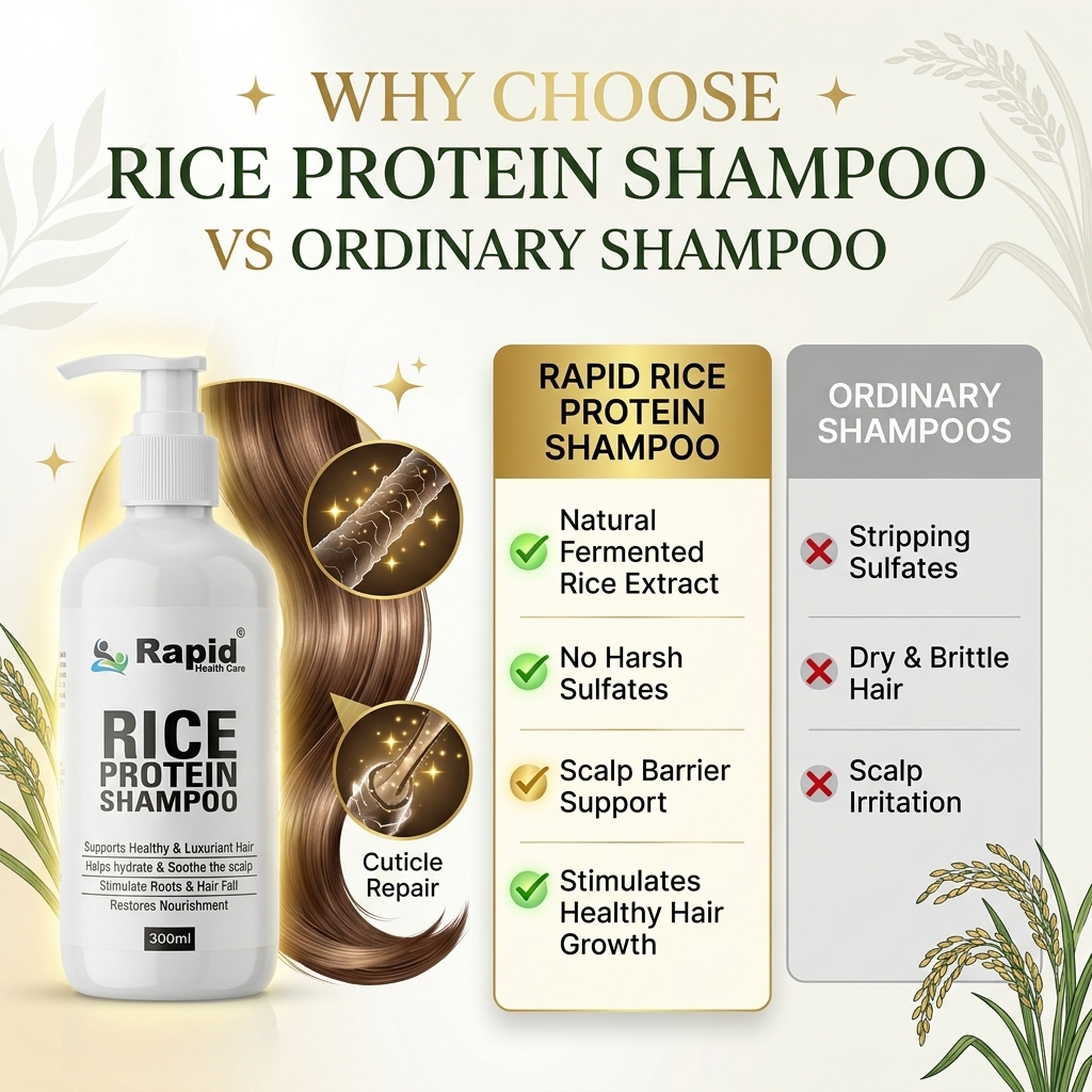 Rapid Rice Protein Shampoo โ Nourishing, Sulfate-Free Hair Care | 300ml