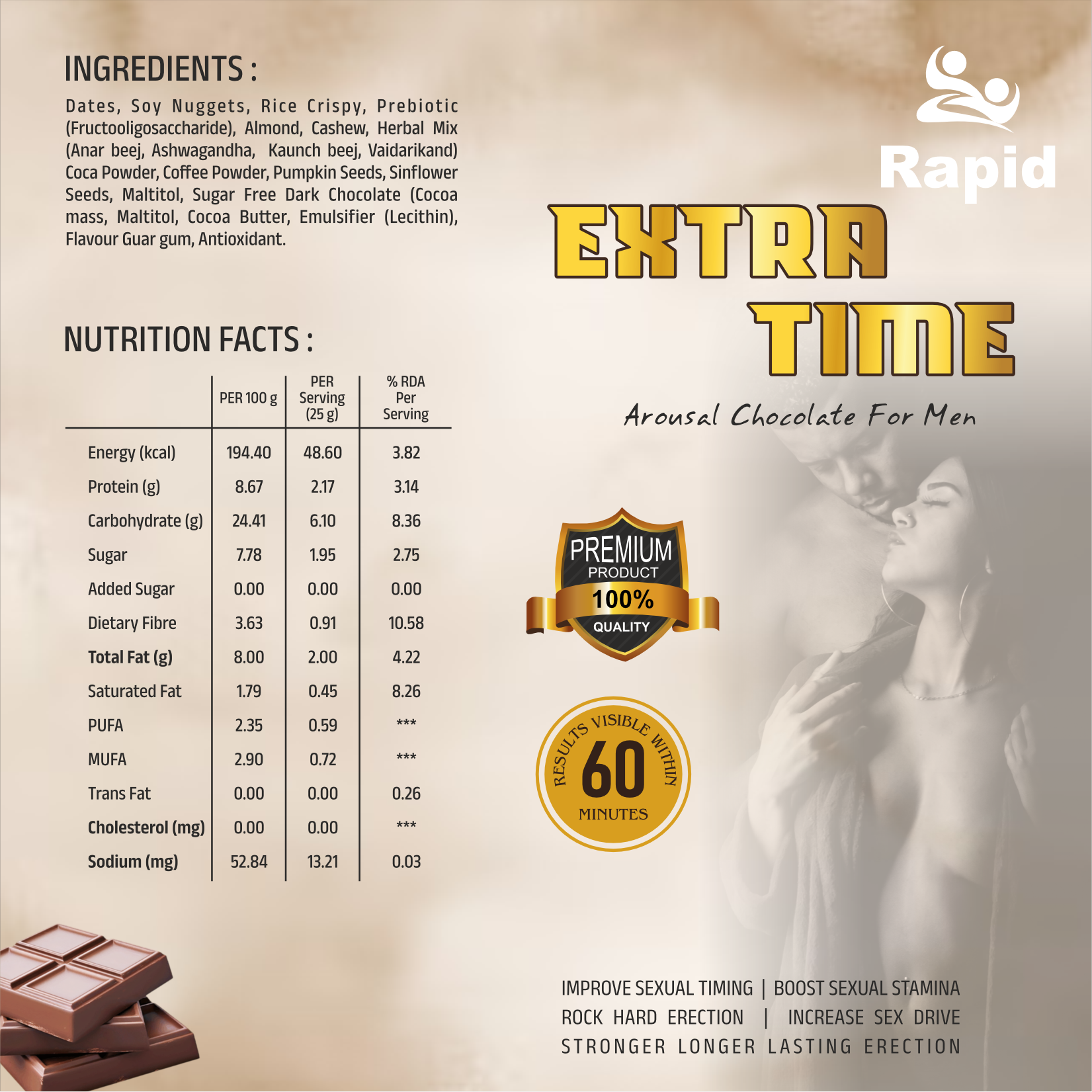 Extra time Arousal Chocolate for Men