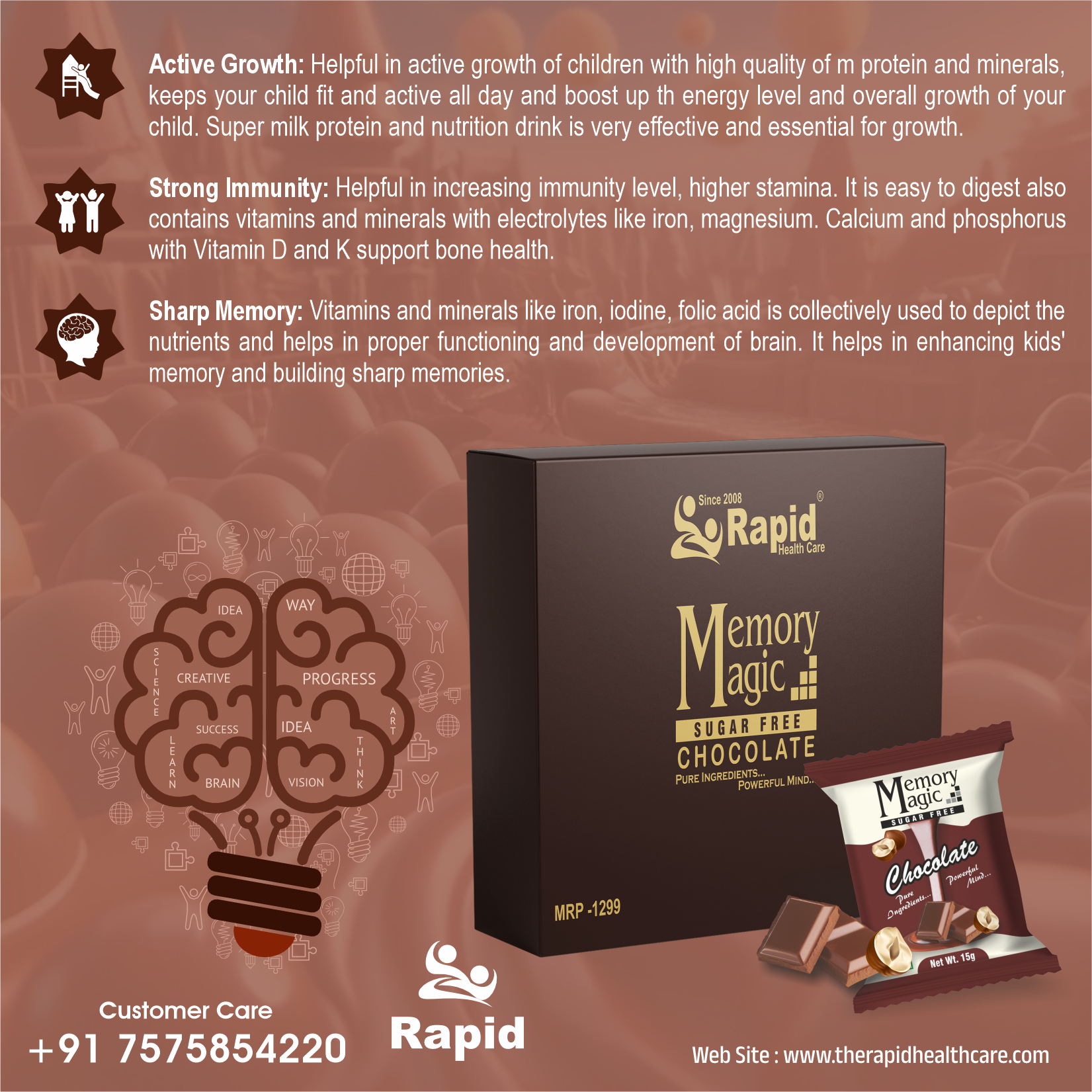 Memory Magic – Chocolate Khao, Memory Power Badhao (Sugar Free)