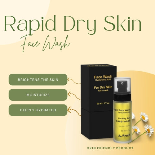 Rapid Hyaluronic Acid - DRY SKIN FACE WASH (with PGA + Vitamin E) 50ML
