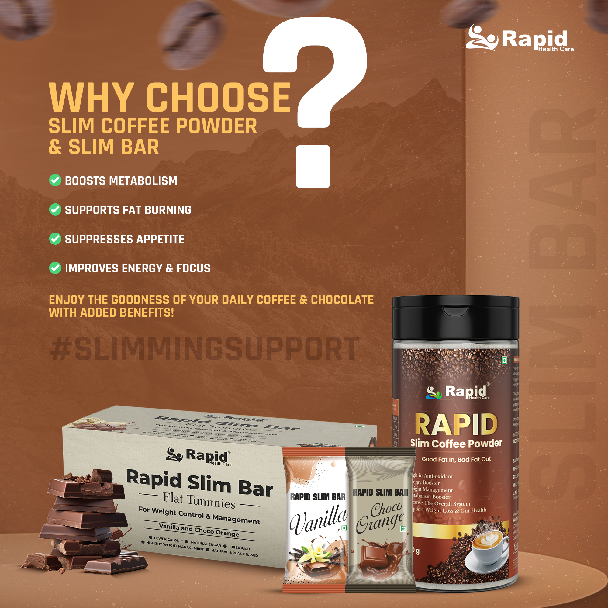 Weight Loss Combo | Chocolate 1 pack (30 Pcs) + Coffee 2 Bottle (900 Gram)