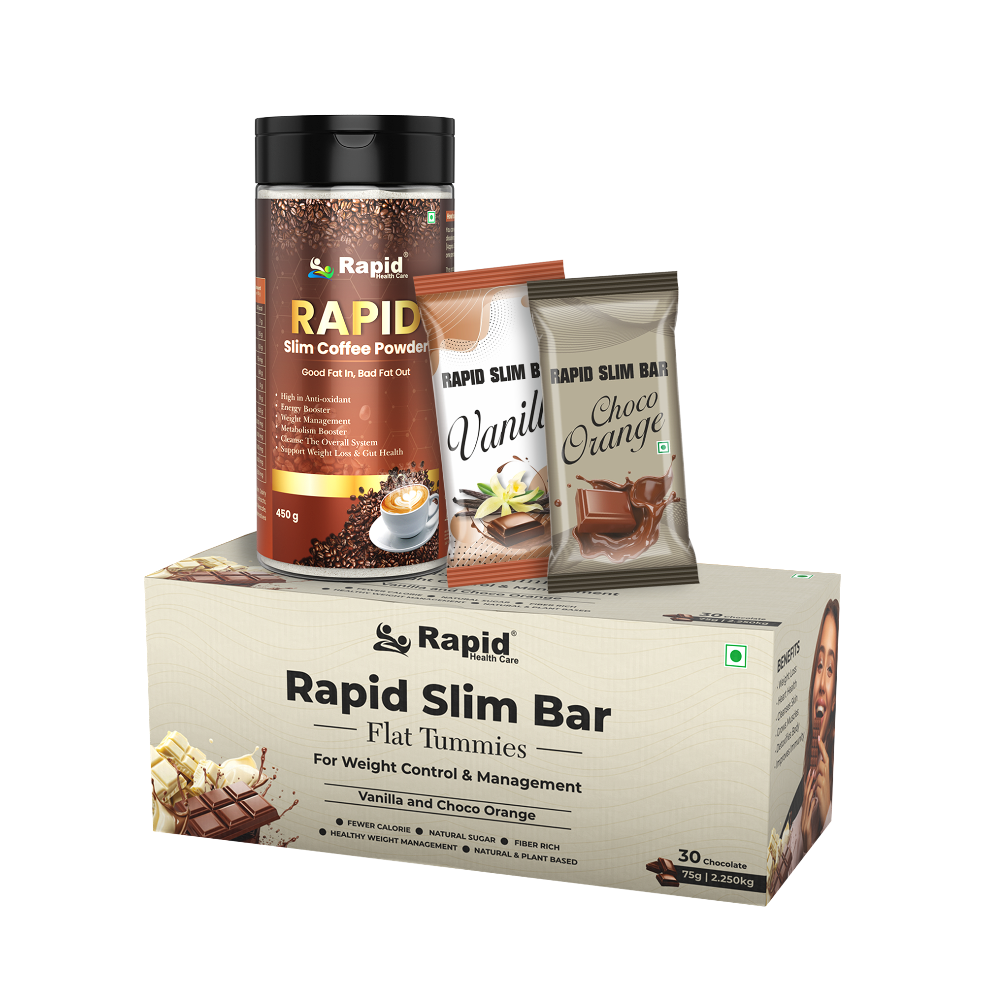 Weight Loss Combo | Chocolate 1 pack (30 Pcs) + Coffee 2 Bottle (900 Gram)