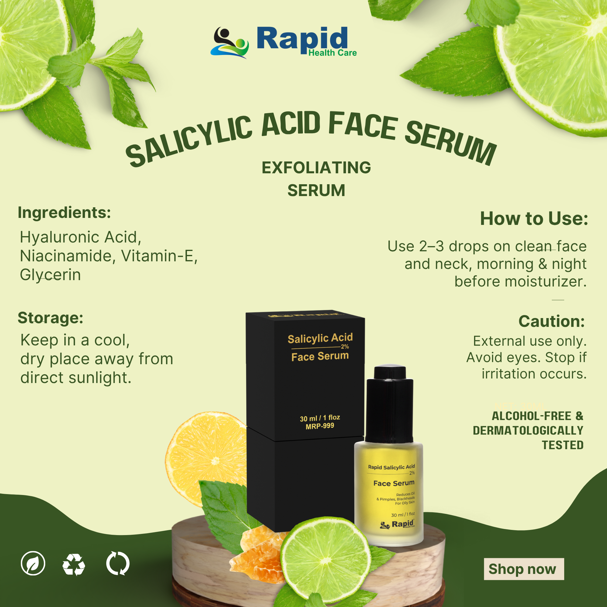 Rapid Salicylic Acid 2% Face Serum 30ML