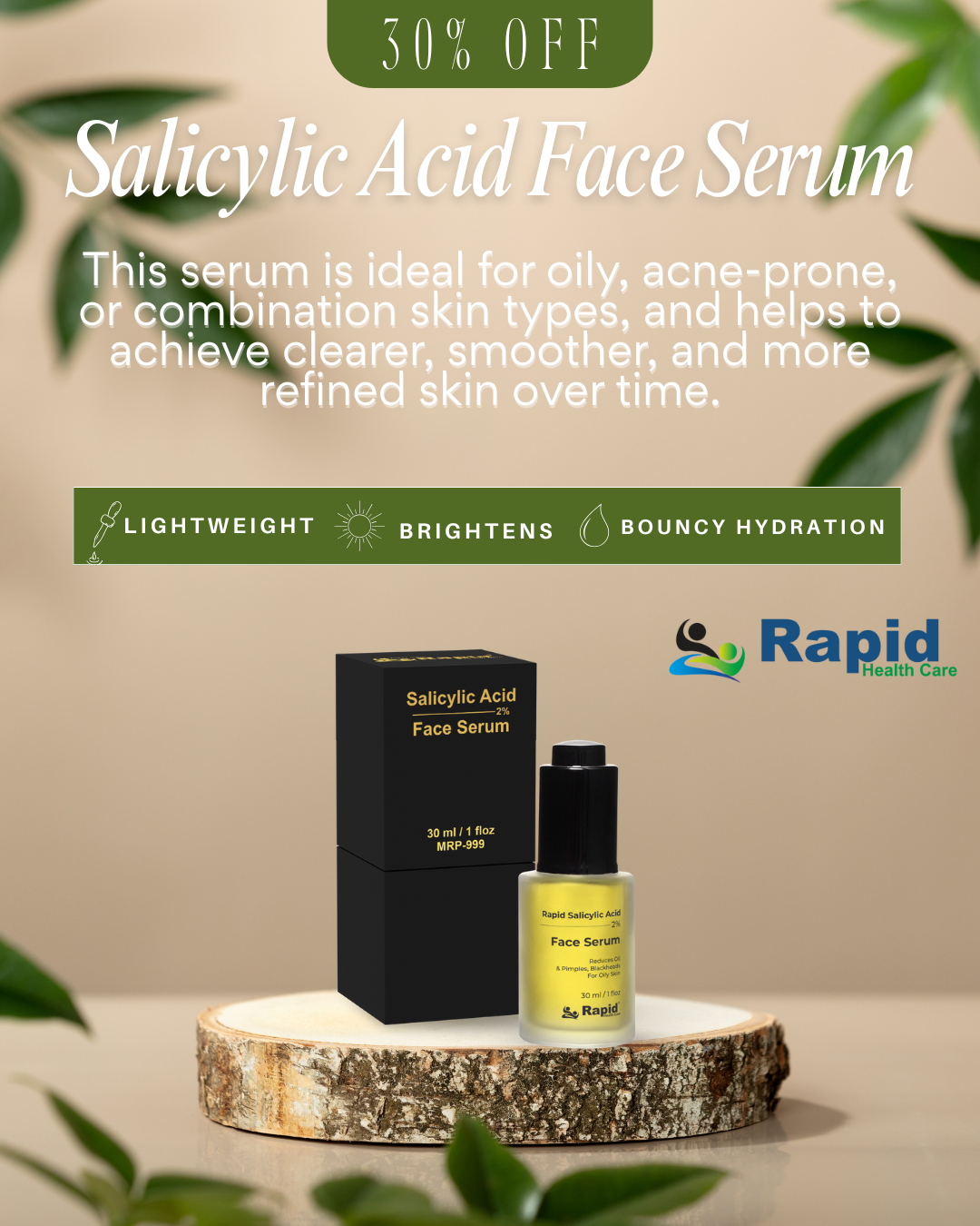 Rapid Salicylic Acid 2% Face Serum 30ML